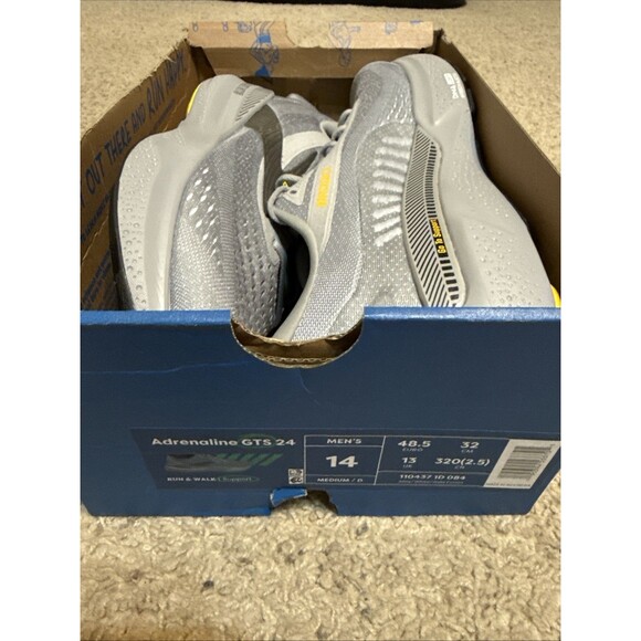Size 14 Brooks Adrenaline GTS 24 Alloy Gold Fusion NIB NEW men Running Gray main image 7